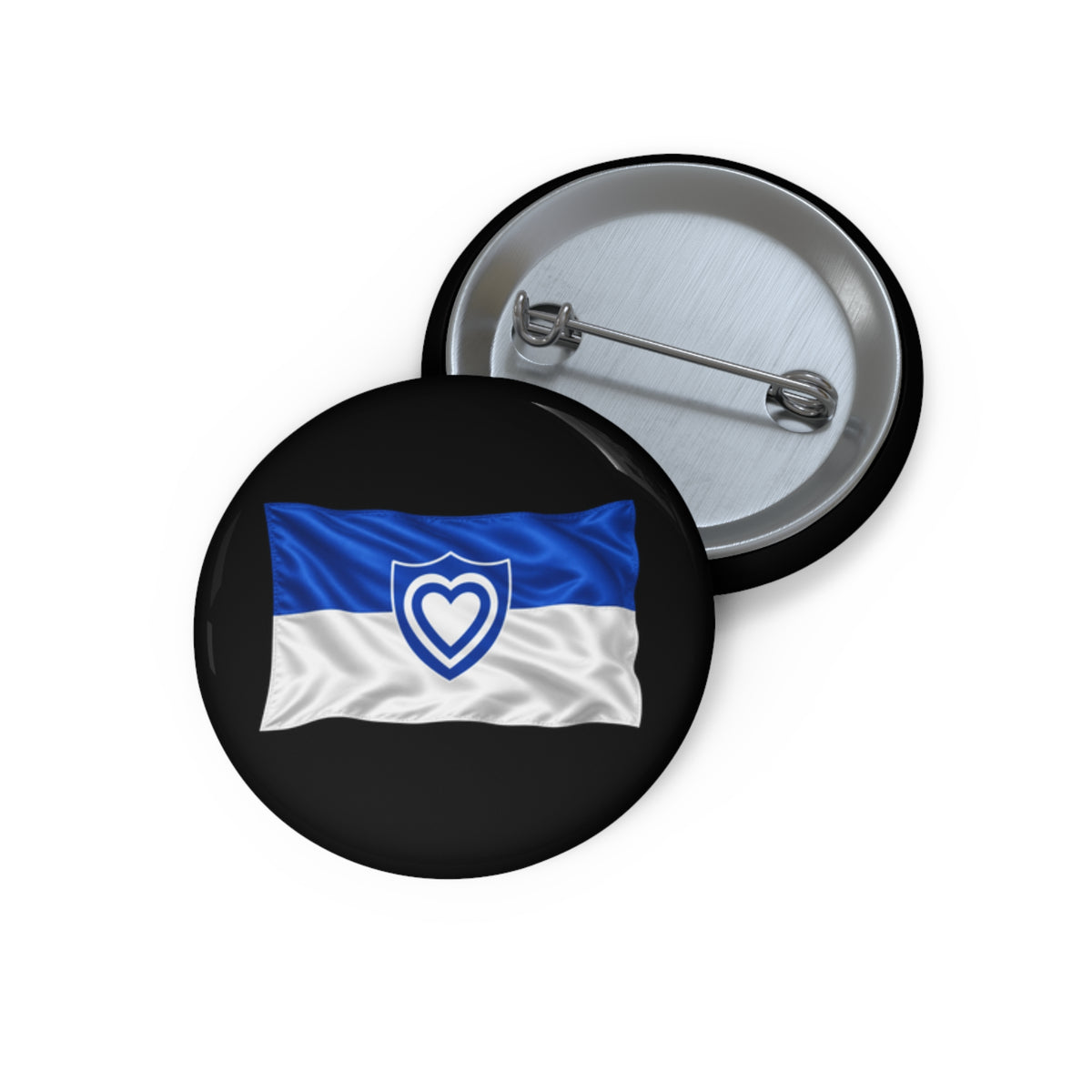 Custom Pin Buttons - Army - XXIV Corps Flag - Waving - without Text - 3D - Transparent