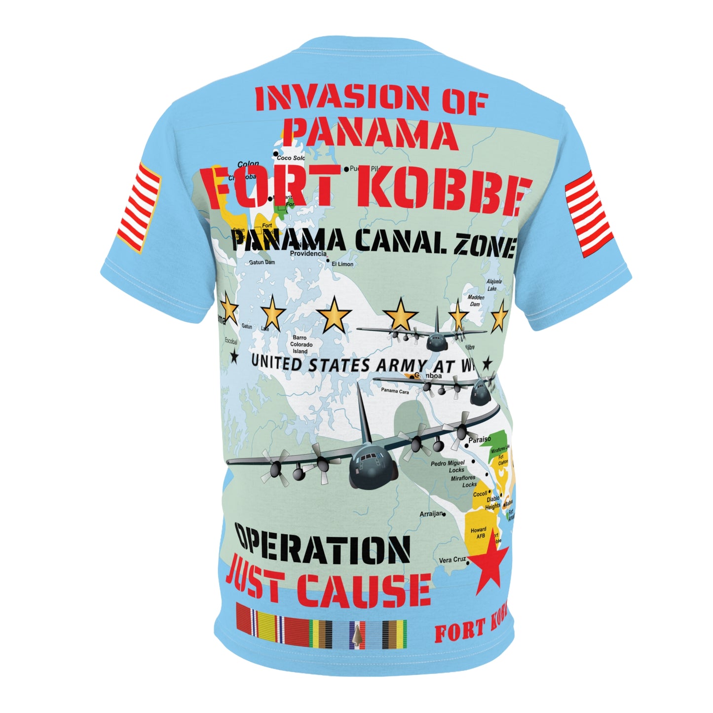 Unisex AOP Cut & Sew Tee - Invasion of Panama - Fort Kobbe - Operation Just Cause