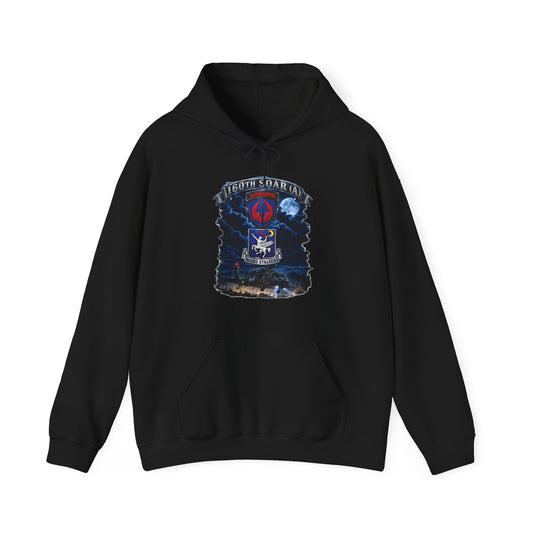 Hoodie — USASOAC - SSI, 160th Special Operations Regiment Airborne  DUI with Scene Blackhawk - 3D - Enhanced