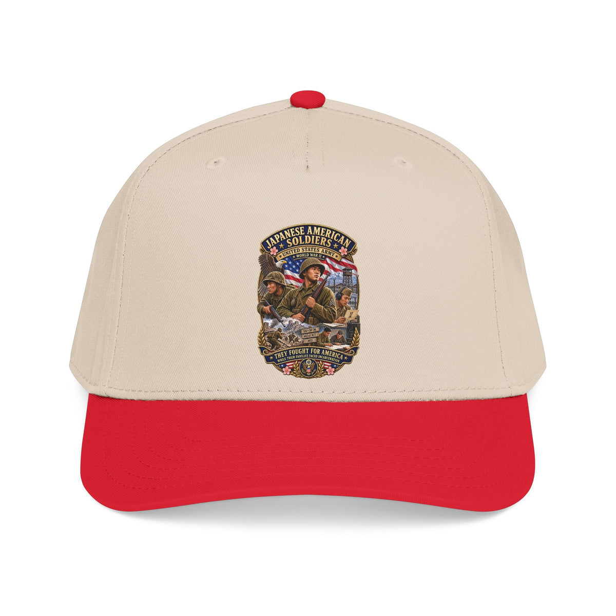 Mid Profile Baseball Cap - Japanese American WWII Soldiers - 3D - Enhanced