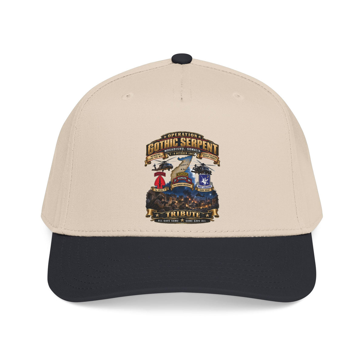 Mid Profile Baseball Cap - Operation Gothic Serpent - Mogadishi, Somalia - 3-6 Oct 1993 Tribute - 3D - Enhanced