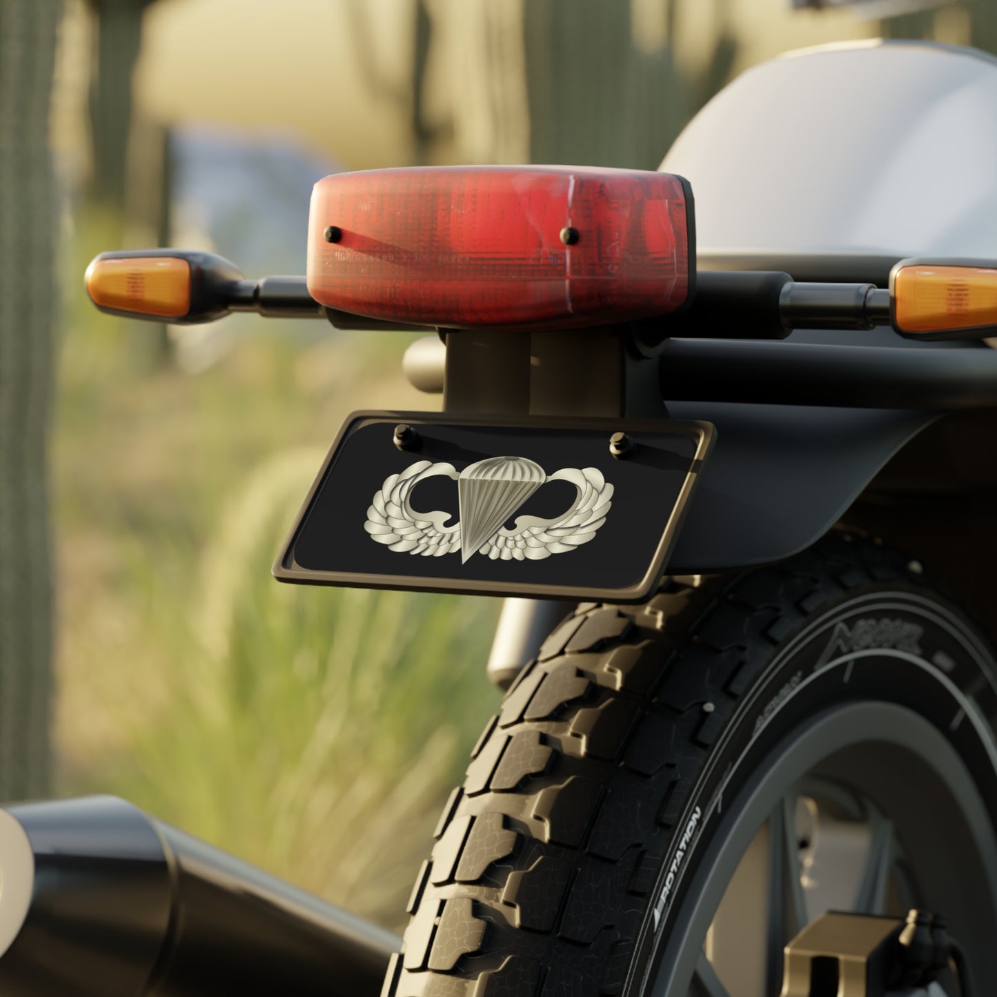 Mini License Plate - Airborne Badge