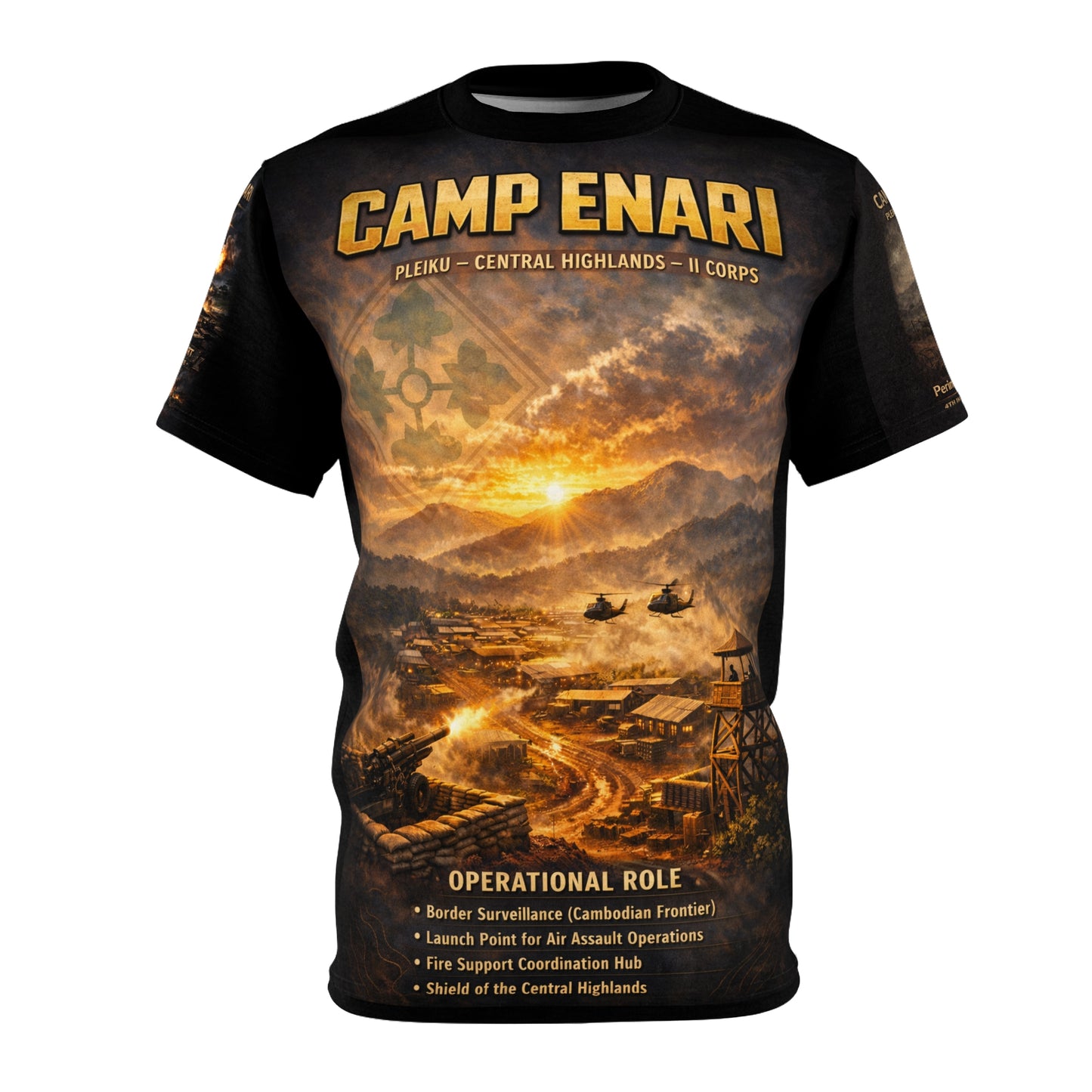 4th Infantry Division Vietnam Tribute Tee — Camp Enari, Pleiku