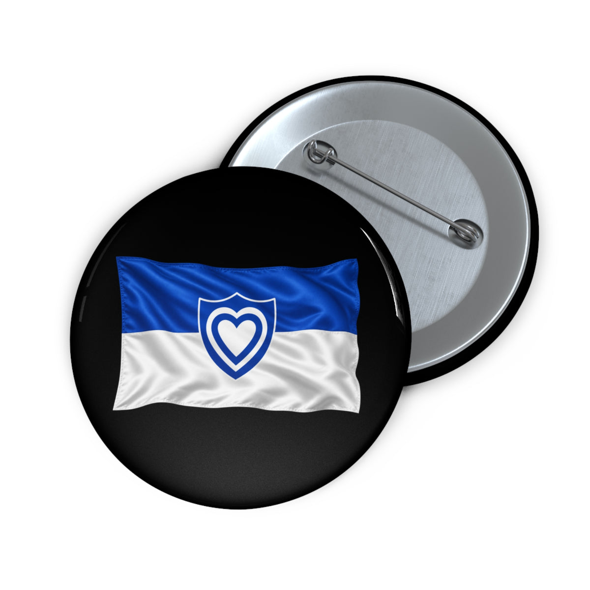 Custom Pin Buttons - Army - XXIV Corps Flag - Waving - without Text - 3D - Transparent