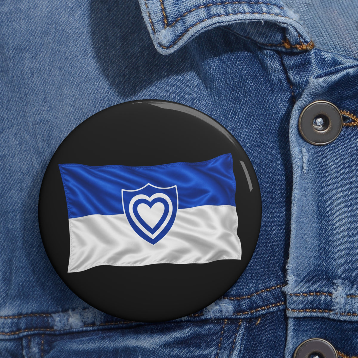 Custom Pin Buttons - Army - XXIV Corps Flag - Waving - without Text - 3D - Transparent