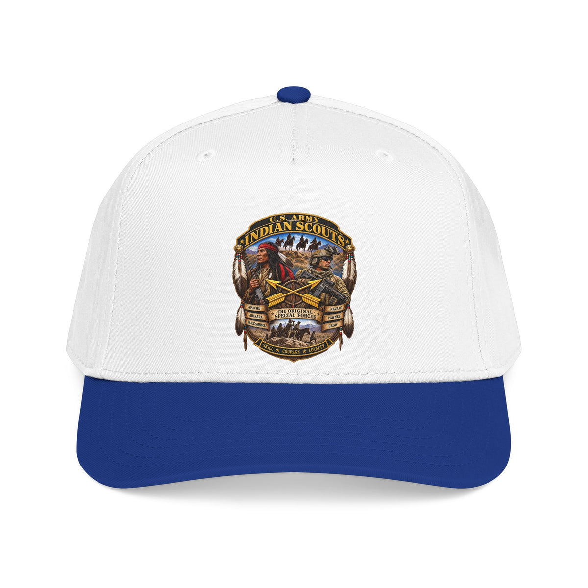 Mid Profile Baseball Cap - United States Indian Scouts (USS) - Original Special Forces - 3D - Enhanced