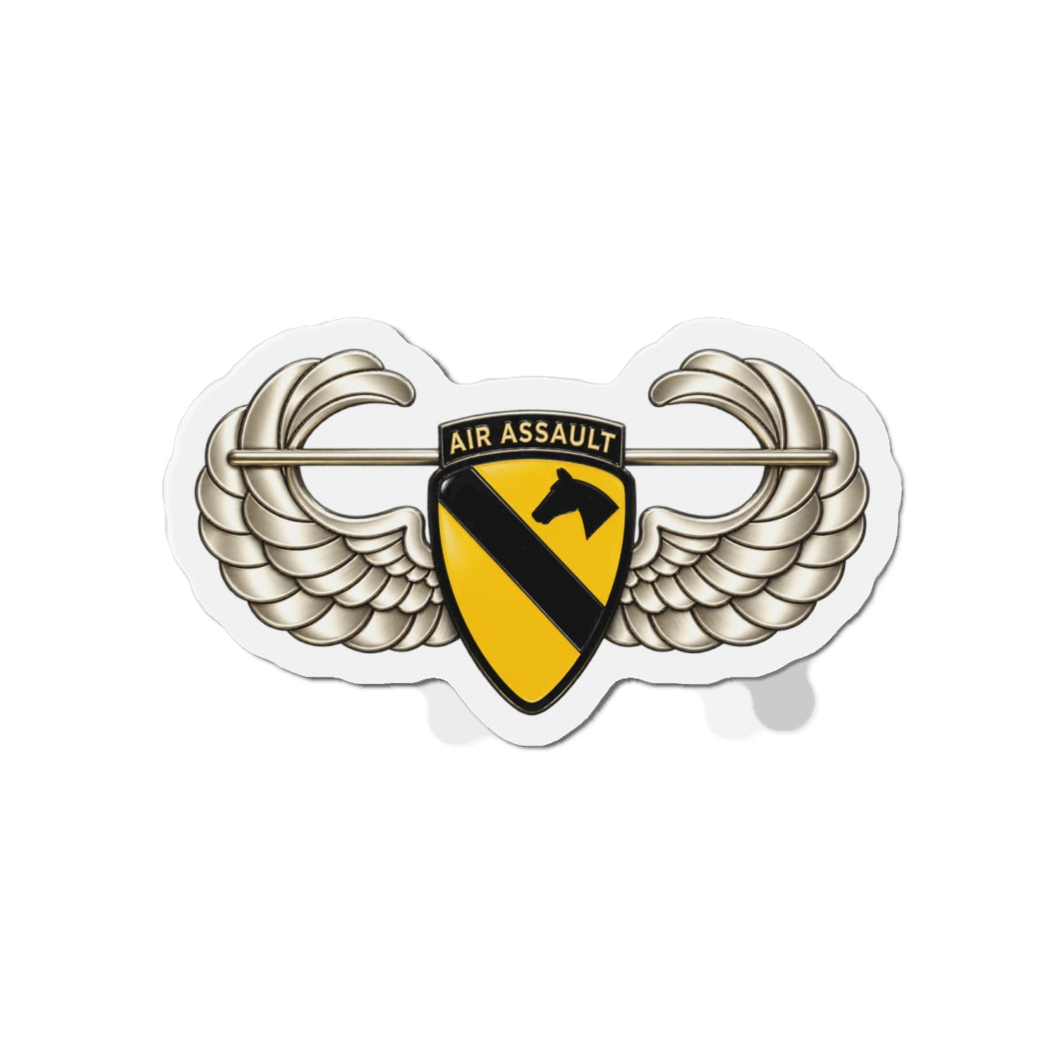 Die-Cut Magnets — 1st Cavalry Division w Air Assault Tab on Airborne Badge wo Txt - 3D - Transparent