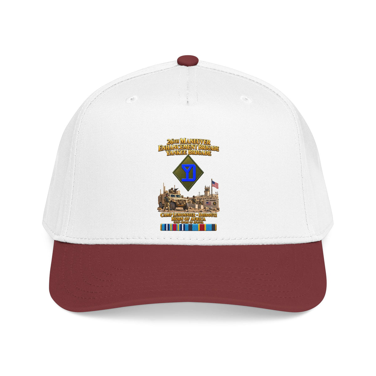 Mid Profile Baseball Cap - Army- 26th Maneuver Enhancement Brigade - Camp Lemonnier, Djibouti - Horn of Africa - CJTF - HOA - 3D - Enhanced