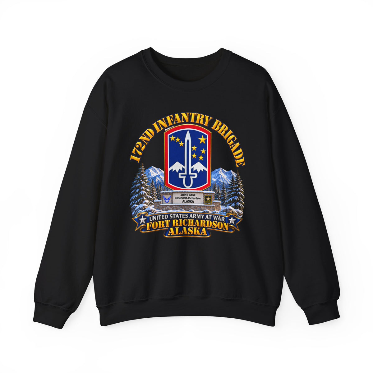 Crewneck Sweatshirt - 172nd Infantry Brigade - Ft Richardson, Alaska - 3D - Enhanced