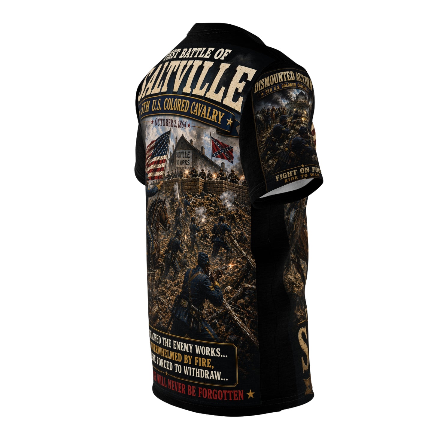 5th U.S. Colored Cavalry - First Battle of Saltville - Tribute Tee - Saltville, Virginia  - October 2, 1864  - For Freedom and Union