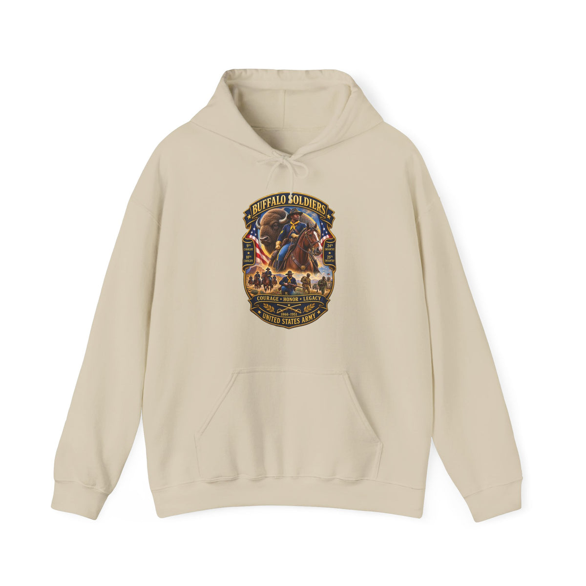Hoodie — Overall Buffalo Soldiers Tribute - 3D - Enhanced