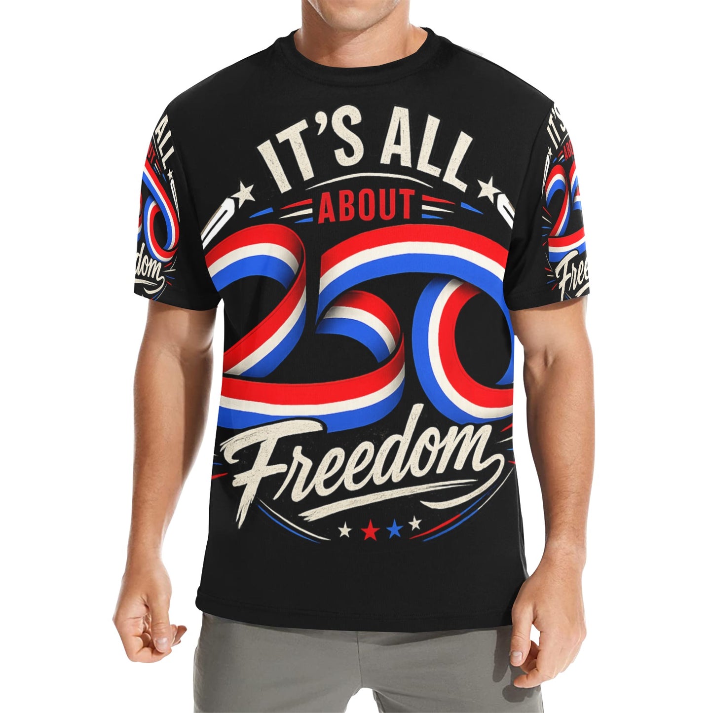 250 years of freedom Men's All Over Print Crew Neck T-Shirt